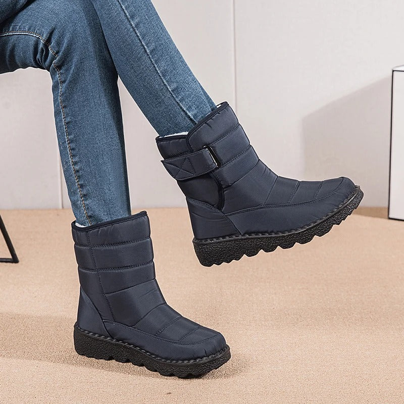 Women's Quilted Black Ankle Boots | Fleece-Lined Booties 4