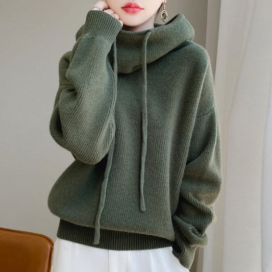 Wool Wonder Sweater | Women's Soft Knit Hooded Pullover 0